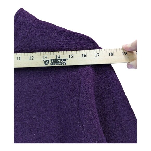 Ruby Rd. Wool Coat Women M Jacket Coat Purple Black Button Accent Pleat Back - Picture 4 of 11